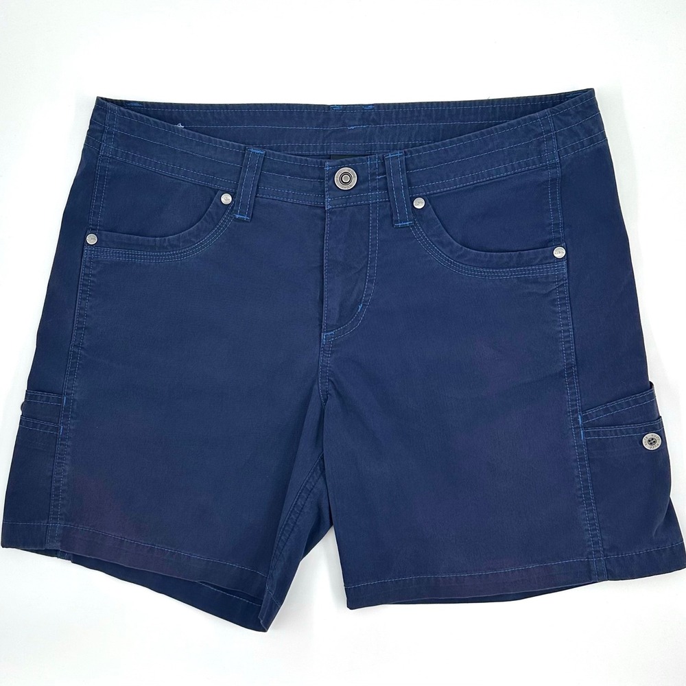 KUHL Women's Free Range 6.5" Shorts Women's 6 Navy Stretch Cargo Hiking Outdoor